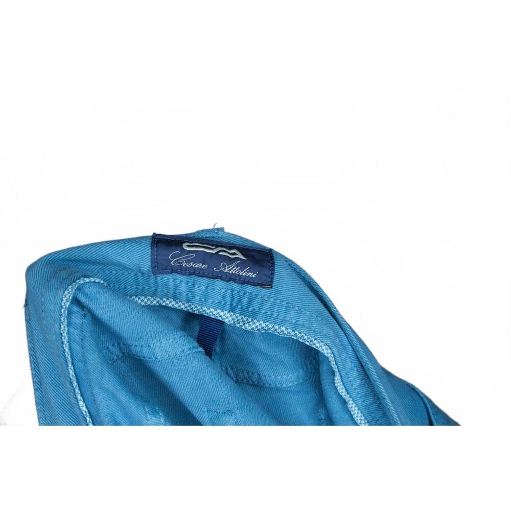 Men's Cesare Attolini 5 Pocket Jean Pants Solid Blue Cotton Sz 42 - Picture 10 of 11